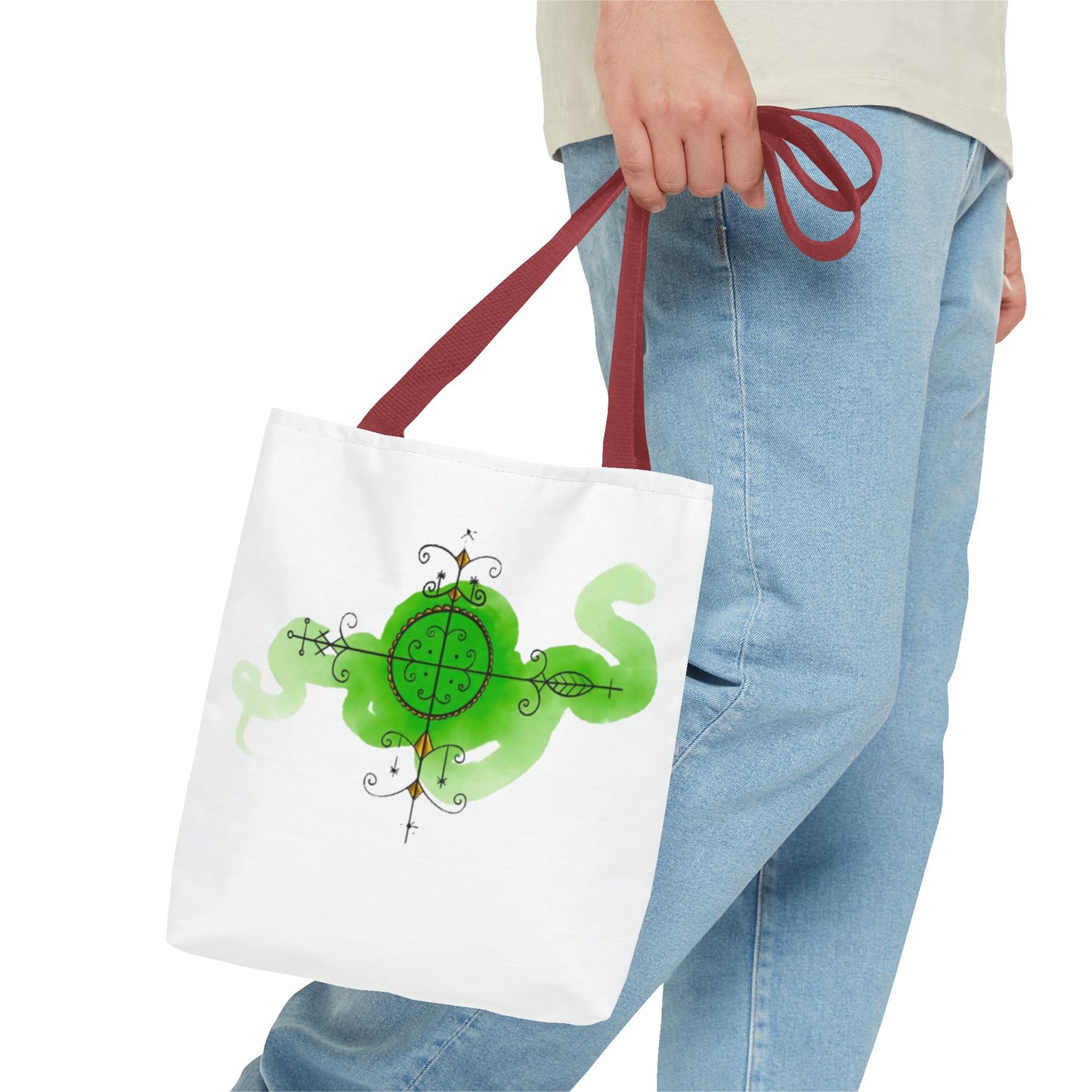 Fantasy Green Serpent Tote Bag - Unique Eco-Friendly Shopper