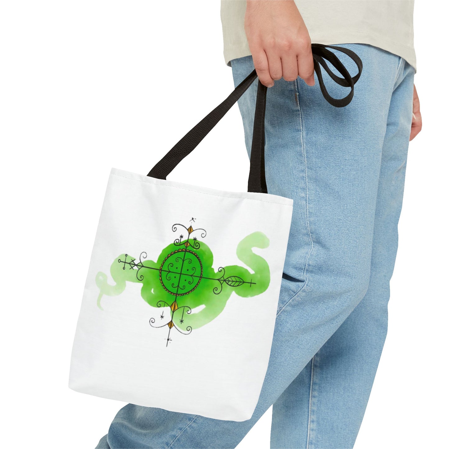 Fantasy Green Serpent Tote Bag - Unique Eco-Friendly Shopper